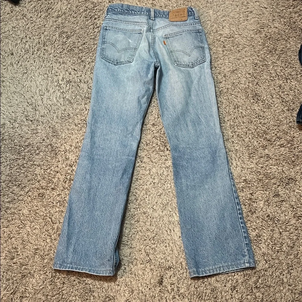 Vintage 80s Orange Tab BootCut Levis Light Blue Jeans Size 30x32 - Picture 2 of 4